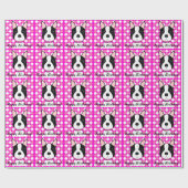 ハッピーバースデー! ボストンテリアの包装紙 ラッピングペーパー (フラット)