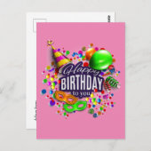 ハッピーバースデー ポストカード (正面/裏面)