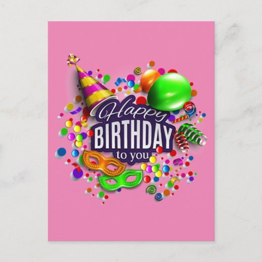ハッピーバースデー ポストカード (正面)