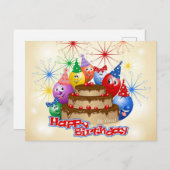 ハッピーバースデー ポストカード (正面/裏面)