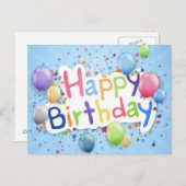 ハッピーバースデー ポストカード (正面/裏面)