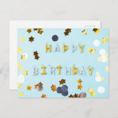 ハッピーバースデー ポストカード (正面/裏面)