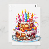 ハッピーバースデー ポストカード (正面/裏面)