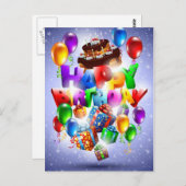 ハッピーバースデー ポストカード (正面/裏面)