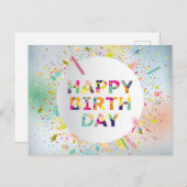 ハッピーバースデー ポストカード (正面/裏面)
