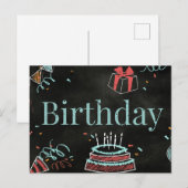 ハッピーバースデー ポストカード (正面/裏面)