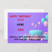 ハッピーバースデー ポストカード (正面/裏面)