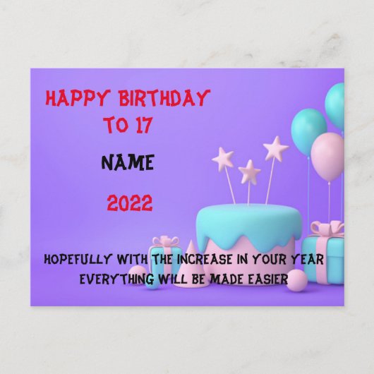 ハッピーバースデー ポストカード (正面)