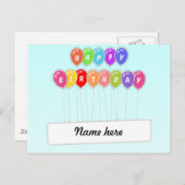 ハッピーバースデー ポストカード (正面/裏面)