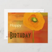 ハッピーバースデー、ポピー開花 ポストカード (正面/裏面)