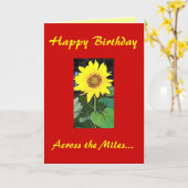 ハッピーバースデー! マイルの挨拶状を渡って カード (黄色い花)