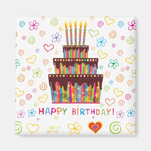 ハッピーバースデー マグネット (正面)