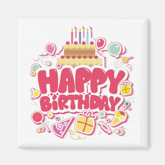 ハッピーバースデー マグネット (正面)