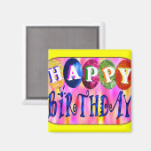 ハッピーバースデー マグネット (正面/裏面)