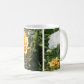 ハッピーバースデー、ママママグと黄色+白バラ コーヒーマグカップ (正面右)