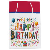 ハッピーバースデー ミディアムペーパーバッグ (正面)