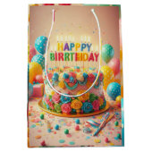 ハッピーバースデー ミディアムペーパーバッグ (正面)