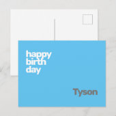 ハッピーバースデー ミニマル シンプル モダン ポストカード (正面/裏面)