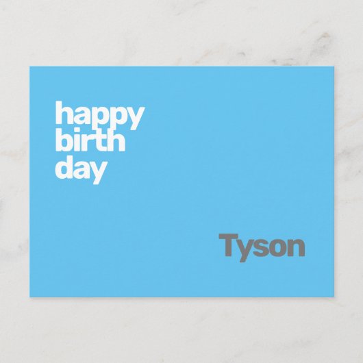 ハッピーバースデー ミニマル シンプル モダン ポストカード (正面)