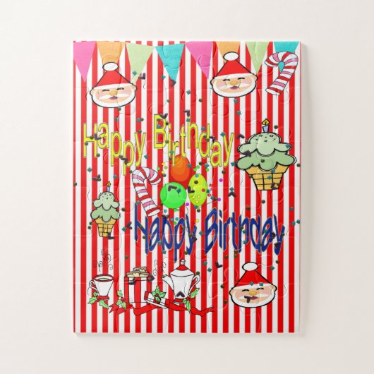 ハッピーバースデー メリークリスマス パズル (縦)
