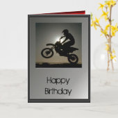 ハッピーバースデー – モトクロス カード (黄色い花)