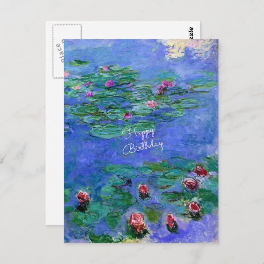 ハッピーバースデー:モネの睡蓮 ポストカード (正面/裏面)