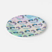 ハッピーバースデー、モンスタートラック、DIY Name & Age、 ペーパープレート (アングル)