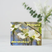 ハッピーバースデー - ヤマボウシの花 ポストカード (スタンド正面)