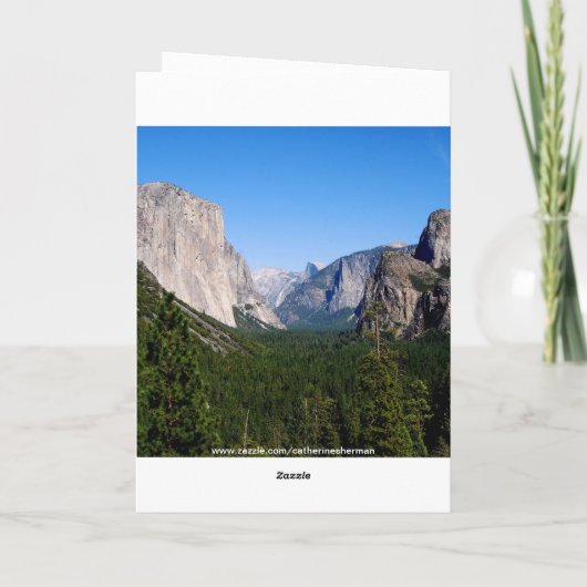 ハッピーバースデー、ヨセミテ国立公園のコラージュ カード (裏面)