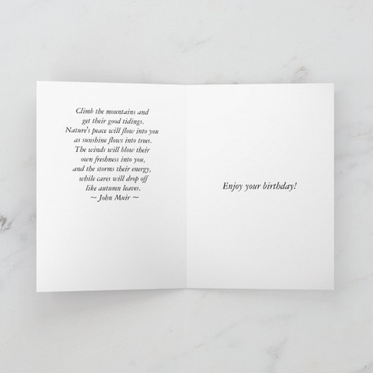 ハッピーバースデー、ヨセミテ国立公園のコラージュ カード (内部)