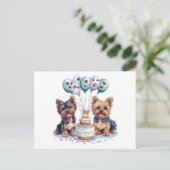 ハッピーバースデー ヨークシャーテリア ポストカード (スタンド正面)