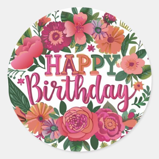 ハッピーバースデー ラウンドシール (正面)