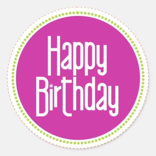 ハッピーバースデー ラウンドシール (正面)