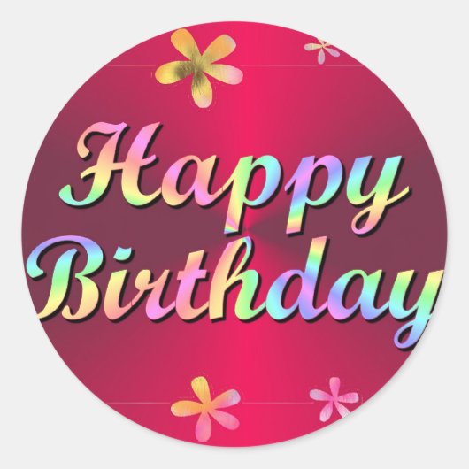 ハッピーバースデー ラウンドシール (正面)