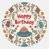 ハッピーバースデー ラウンドシール (正面)