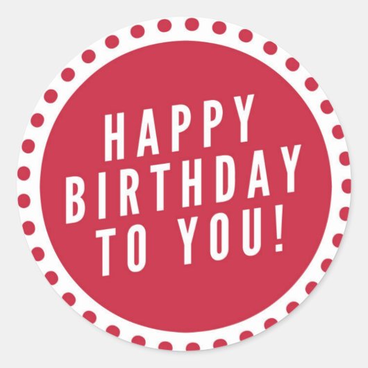 ハッピーバースデー ラウンドシール (正面)