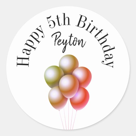 ハッピーバースデー ラウンドシール (正面)