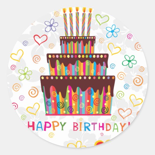 ハッピーバースデー ラウンドシール (正面)