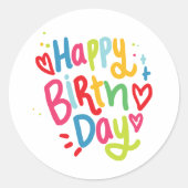 ハッピーバースデー ラウンドシール (正面)