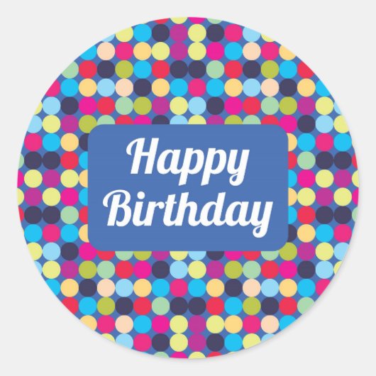 ハッピーバースデー – ラウンドシール (正面)