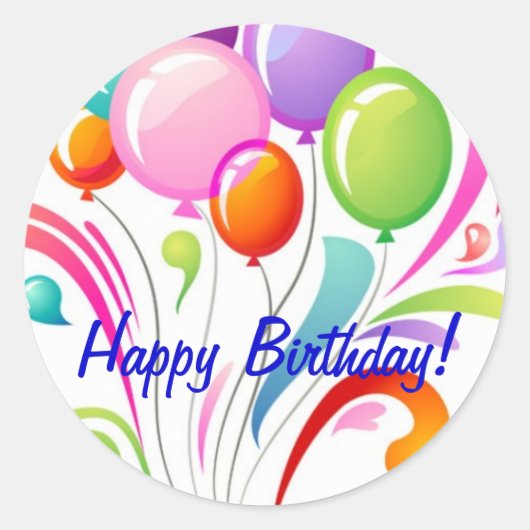 ハッピーバースデー ラウンドシール (正面)