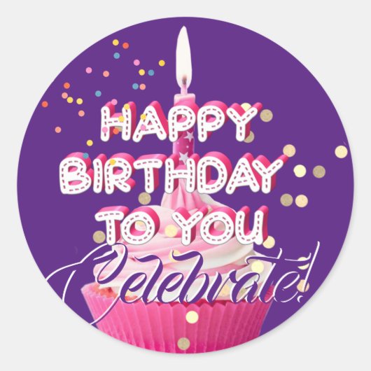 ハッピーバースデー ラウンドシール (正面)