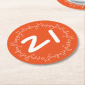 ハッピーバースデー ラウンドペーパーコースター (アングル)