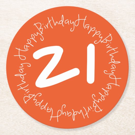 ハッピーバースデー ラウンドペーパーコースター (正面)