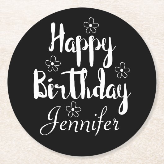 ハッピーバースデー ラウンドペーパーコースター (正面)