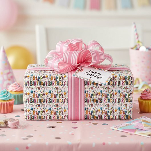 ハッピーバースデー ラッピングペーパー