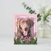 ハッピーバースデー-ラブラドール – チョコレート ポストカード (スタンド正面)