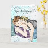 ハッピーバースデー、ラブ |レズビアンキス カード (黄色い花)