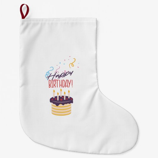 ハッピーバースデー ラージクリスマスストッキング (正面)