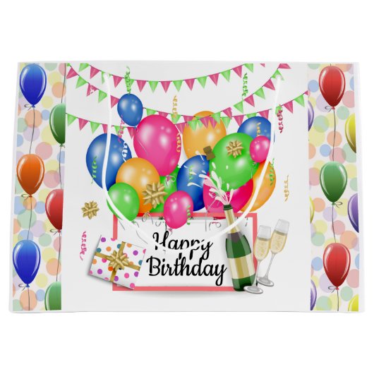 ハッピーバースデー ラージペーパーバッグ (正面)